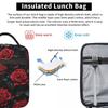 Red Rose Floral Design Insulated Lunch Bag for Women Kids Portable Food Boxes Thermal Lunch Box Tote