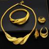 Dubai 24k Gold Plated Bridal Set Necklace Earrings Bracelet Ring India Nigeria Jewelry Four-piece Set 2026