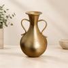 Vase Décoratif en Fer Doré Ampoulé Texturé avec Poignées Latérales Élégant pour