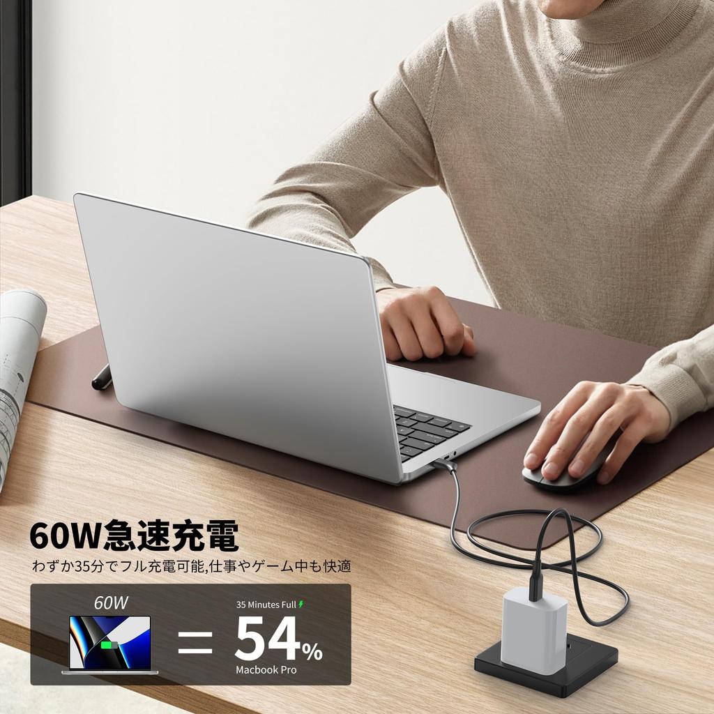 To 4K 60Hz Video Coaxial Display Compatible with VR Xreal Air Mobile and Portable USB Up To 10Gbps Data Up To 60W PD Fast Charging USB-C USB-C Cable,