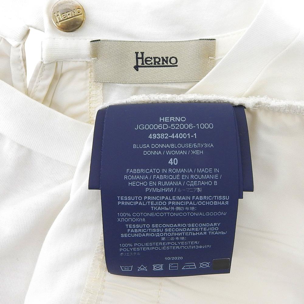HERNO Excellent condition cotton cut and sew top, women's, white, size 40, JG0006D-52006 tops 40 whiteUsed