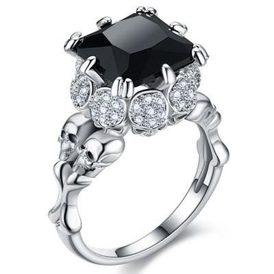 Gothic Skull Ring Copper Color Wedding & Engagement Crystal Halloween Christmas Gifts Ring