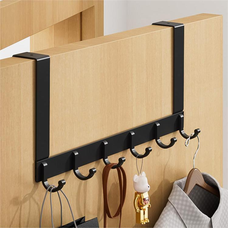 Door Back Hook Rack: Punch-Free, No-Trace Coat & Hat Storage Organizer for Bedroom