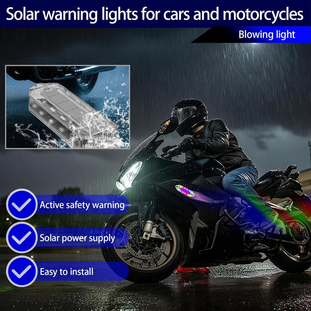 Strobe Light For Truck Solar Wireless LED Lights Car Exterior Anti Collision Warning Safety Solar Waterproof Flashing Lamp For