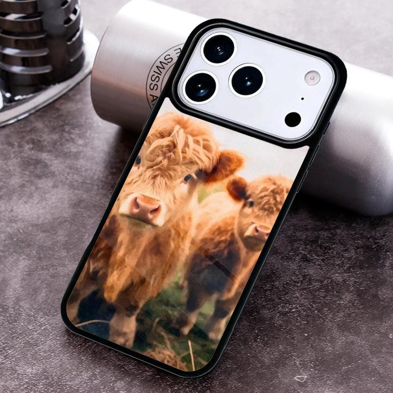 Highland Cows Phone Case for iPhone 17 16 15 Pro Max Air 14 13 12 11 Plus Shockproof Cover