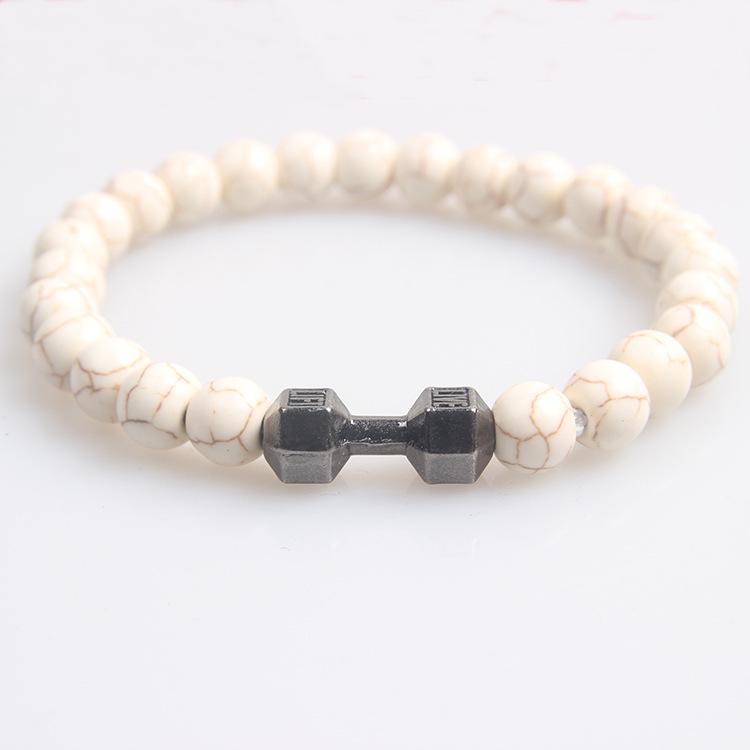 Volcanic Stone & Metal Dumbbell Prayer Beads Fashion Bracelet