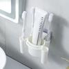 Wall-Mounted Punch-Free Bathroom Toothbrush and Toothpaste Holder Organizer Rack