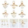 Elegant Heart Keychain with Pearls Accent Trendy Pearls And Alloy Rose Heart Keychain Adornment For  Fashion Lovers