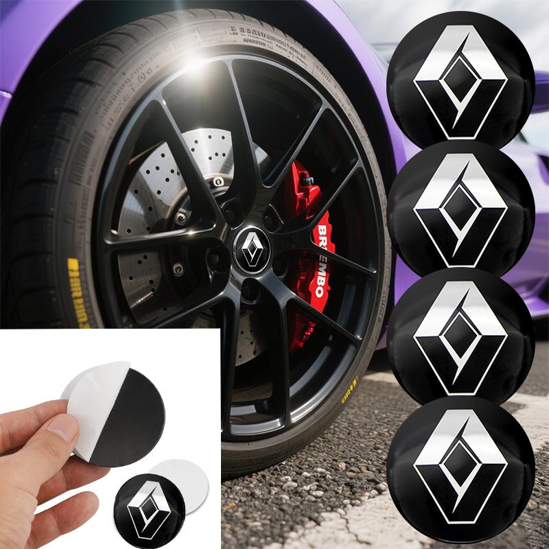 For Renault Trafic Clio Laguna 2 Megane 2 3 Duster Logan Captur koleos 4Pcs 56mm Car Wheel Center Hub Caps Logo Sticker R111