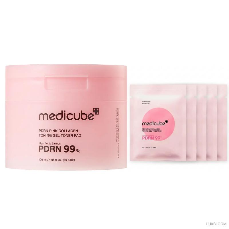 Medicube PDRN Pink Collagen Toning Gel Toner Pad 70+10 Pads (Limited Edition)