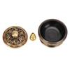 2.5in Retro Lotus Censer Sandalwood Enamel Incense Holder Desktop Ornaments