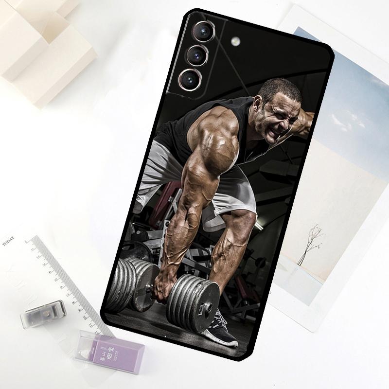 Bodybuilding Gym Fitness Telefonfodral För Samsung Galaxy S25 FE S20 FE S21 S22 S23 S24 S25 S26 Ultra S10 S25 Plus Skydd
