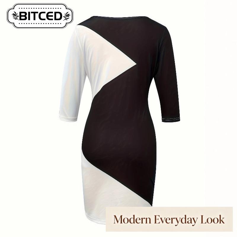 BITCED Fashion Summer Spring O-Neck 1/2 Sleeves Casual Dresses