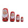 Wooden Russian Nesting Dolls Set With Christmas Decor And Modern Minimalist Style For Holiday Gift