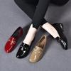 Large Size Women's Shoes Wide and Fat Feet - Soft Leather Single Shoes Soft Leather Soft Sole Loafers Thick Heel Low Heel Small Leather Shoes Spring