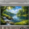 2D Plane, 1 Piece of Forest Stream Lake-themed Background Fabric, Suitable for Indoor and Outdoor Use, Etc.