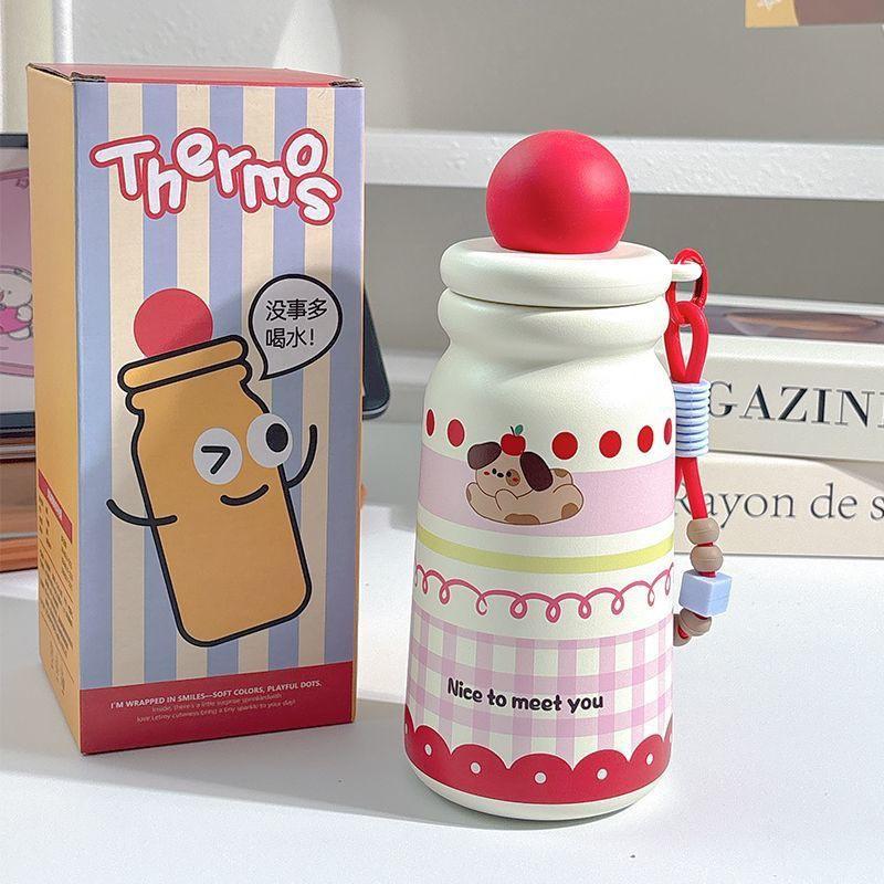 Kawaii 316 Stainless Steel Insulated Flask, 500ml Cute Cartoon Water Bottle for Girls Kids
