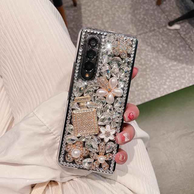 

Чехол для телефона Diy Diamond с бриллиантами для Samsung Galaxy Z Fold 3 4, роскошный блестящий прозрачный жесткий чехол со стразами для Galaxy Z Fold 2 For Samsung Z Fold 3