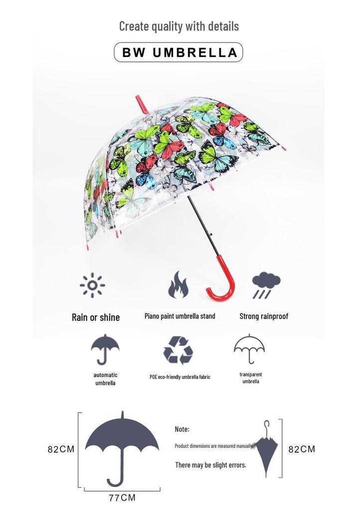 Korean Style Transparent Apollo Princess Mushroom Umbrella