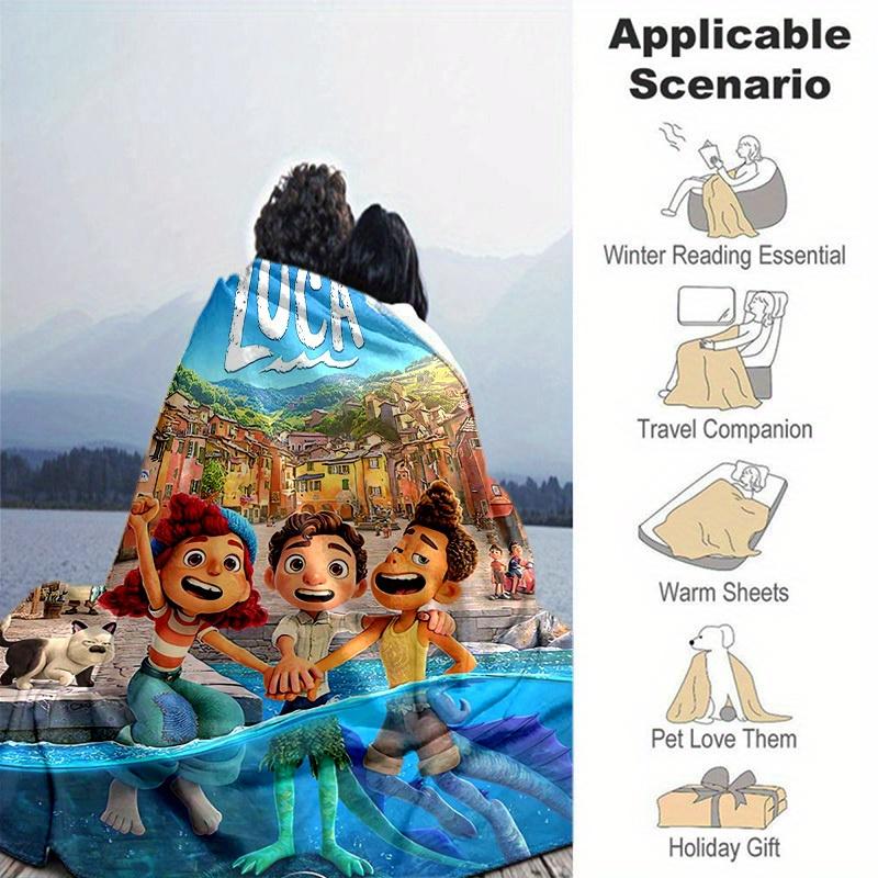1pc, Luca's Adventure: Coastal Charm Home Decor Blanket Perfect for Couch, Bed, Travel, Camping, Car
