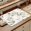 Quick-Dry Dish Drying Mat Diatom Mud Coffee Machine Mat Lemon Printed Placemat  Camping