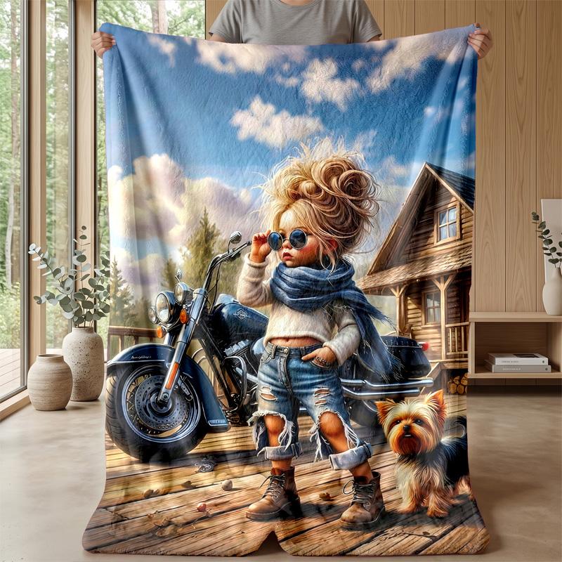 Many Different Dogs Theme blanket Lightweight Warm Flannel Blanket Decorative Throw Blanket for Home Decoration