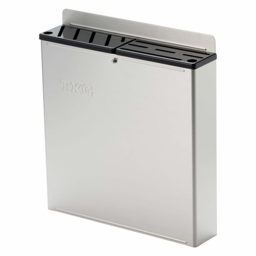 Endo Shoji TKG Large Color Knife Rack with Plastic Plate, AB Type, Black, 18-8mm Body, ABS Resin Lid, Made in Japan, AHU676