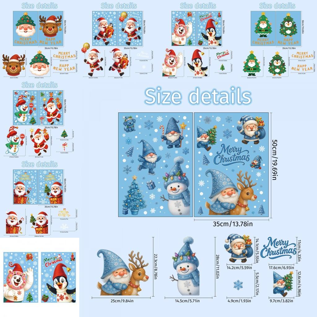 Window Holiday Stickers With Pvc Snowflakes Penguins And Santa Christmas For
