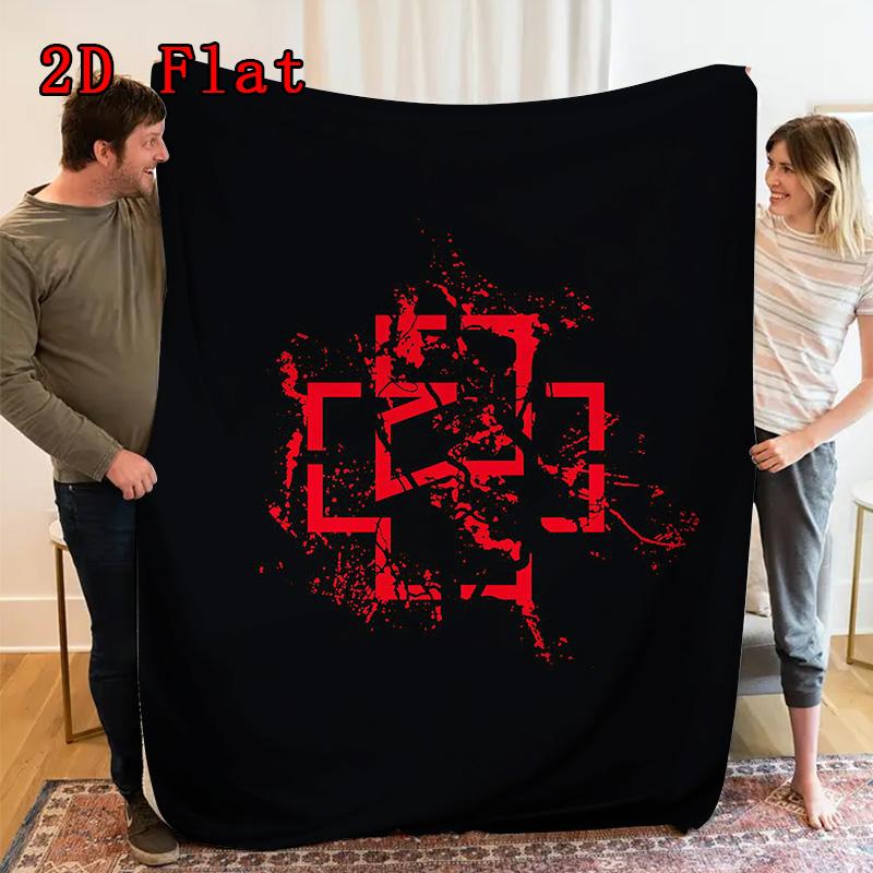 Rammstein-inspired print 2D Flat Pattern Flannel Blanket High quality All Seasons Warmth and Comfort Perfect for Christmas Gifts.PMT0914184