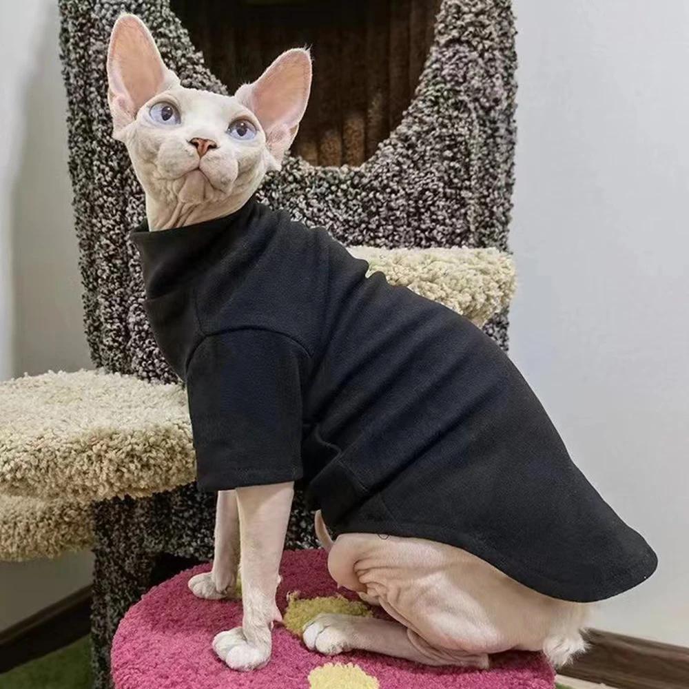 Autumn Winter Cat Hoodie for Cats Solid Pet Kitten Clothes Sphynx Maine Coon Ragdoll Pullovers ropa para gatos mascotas Shirts