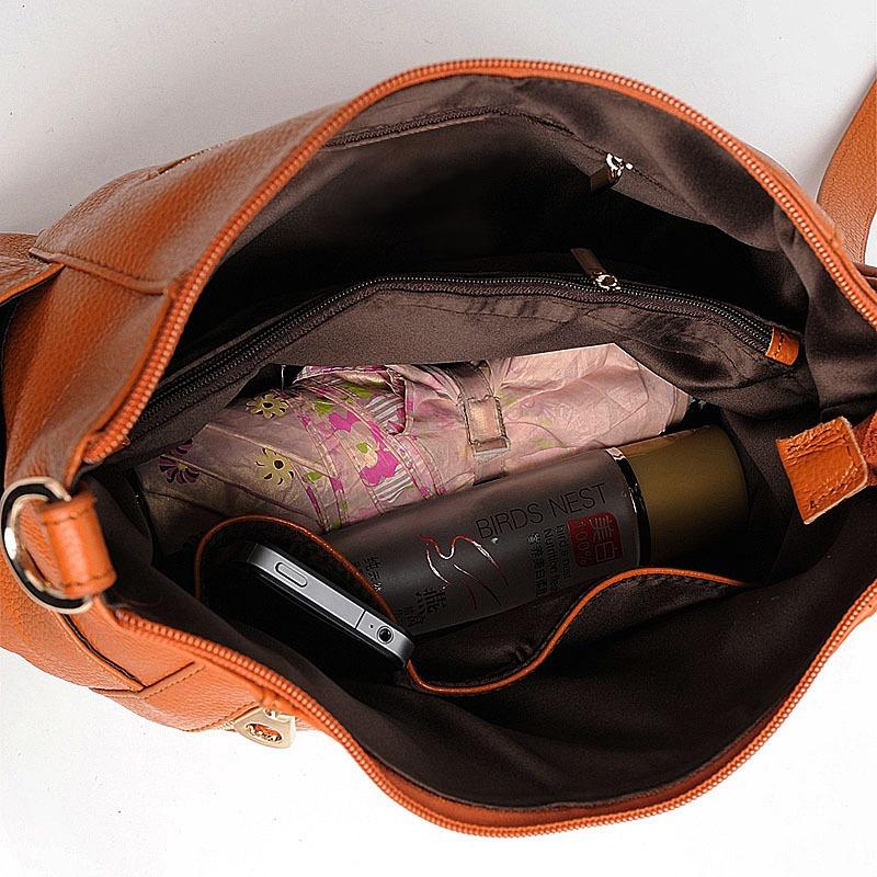 Women's Bag Carrying Fashion Genuine Leather Women's Bag Single Shoulder Crossbody Women's Bun Head Layer Cowhide