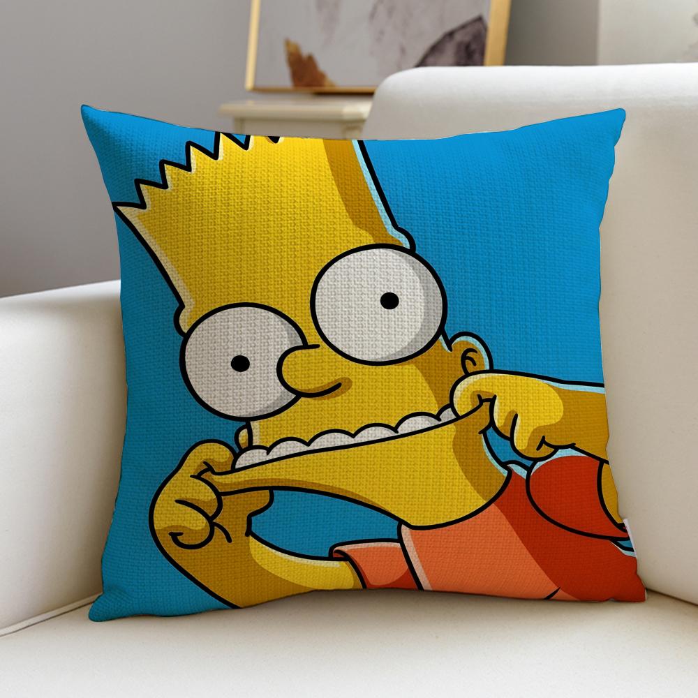 Iconic TThe SimpsonsS Cushion Cover Breathable and Skinfriendly Linen Pillowcase Square Removable and Washable Cushion