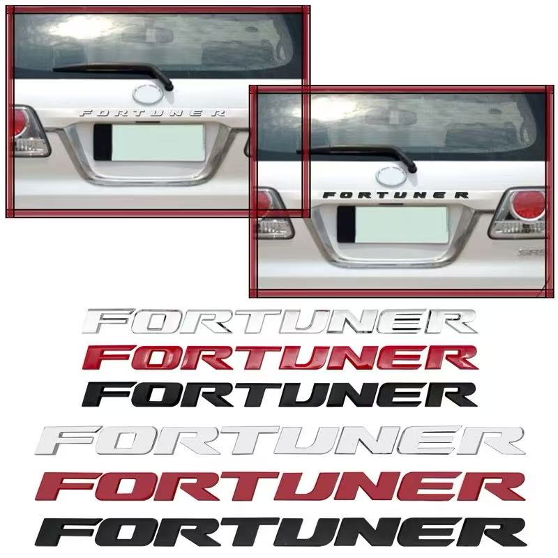 kycr7 1pc 3D ABS FORTUNER Letters Emblem Stickers for Toyota Fortuner Car Front Hood Bonnet Grill Trunk Badge car Accessories