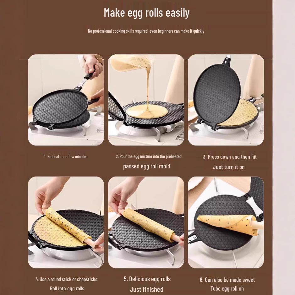 Non-stick Egg Roll & Cone Maker Baking Pan