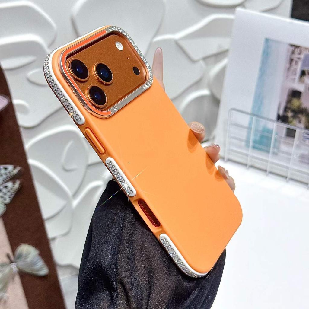 17 Applicable to iPhone16 Pro glare matte edge drill 15 mobile phone case Apple 14 anti-drop 13 protective case 12/11