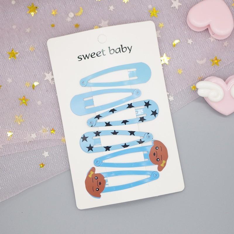 6 PCS Neue Nette Cartoon Metall Druck Farbe Tier Baby BB Clips Mädchen Haarnadeln Haar Clip Kinder Headwear Kinder Zubehör