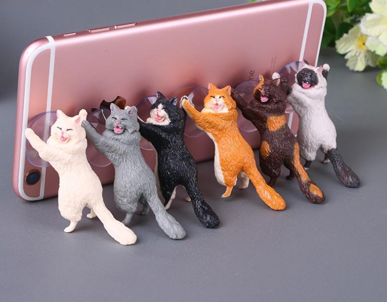 Creative Cat Suction Cup Phone Holder - Cute Gadget for Adults and Kids