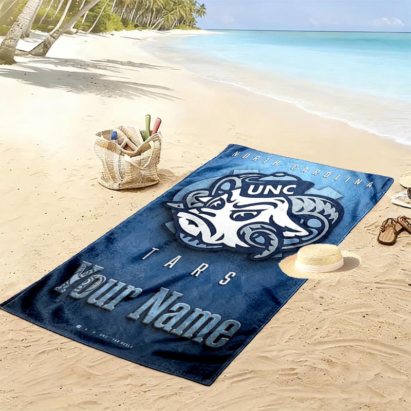 Name Custom North Carolina Print Beach Towel, Large Soft Quick Dry Towel for Beach Camping Swimming
