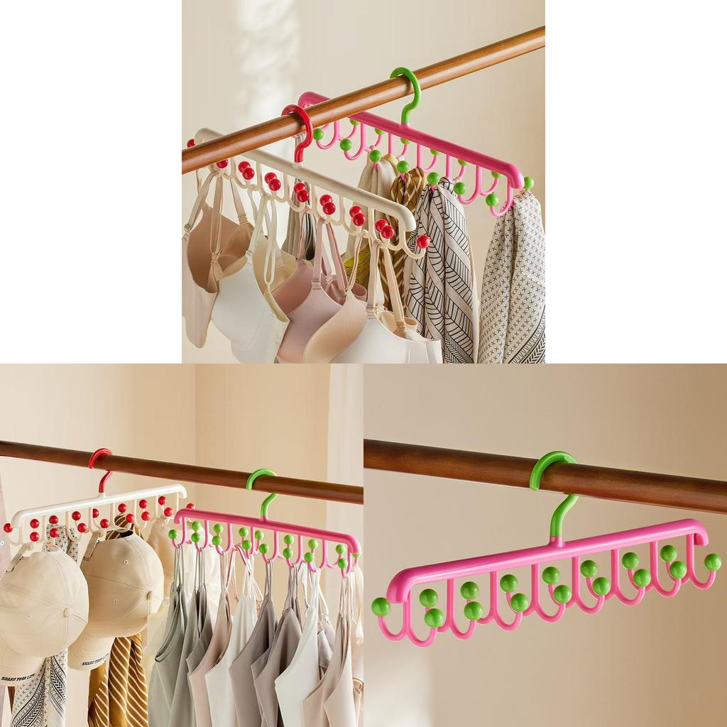 Ushaped Multi Hook Rack With 360 Degree Rotation For Clothing And Accessories