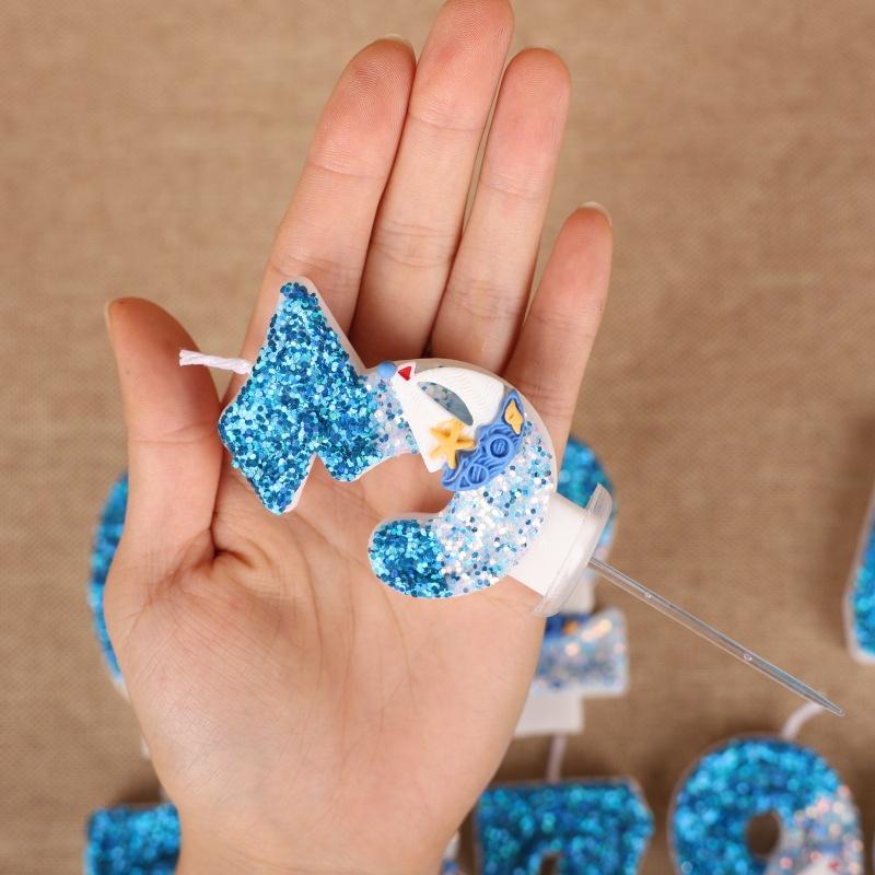Sailing Number Birthday Candle Cake Party Decoration First Birthday Handmade Candle 0-9