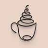 Creative Coffee Theme Wall Hanging Decors Metal Wire Wall Art Ornament Coffee Shop Decoration Home Interior Accessories