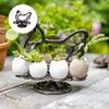 Durable Cast Iron Retro Eggs Holder Rooster Figurine Eggs Storage Rack For Farmhouses Kitchens Decors Organizers