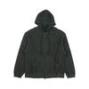Ertr Flame Waffle Appliqué Hoodie Zip-Up Charcoal