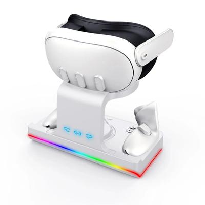 Nabíjecí dok GB, stanice pro rychlé nabíjení pro ovladač VR a náhlavní souprava s dobíjecími bateriemi pro Oculus Quest 3, stojan na displej VR nabíječky pro stůl
