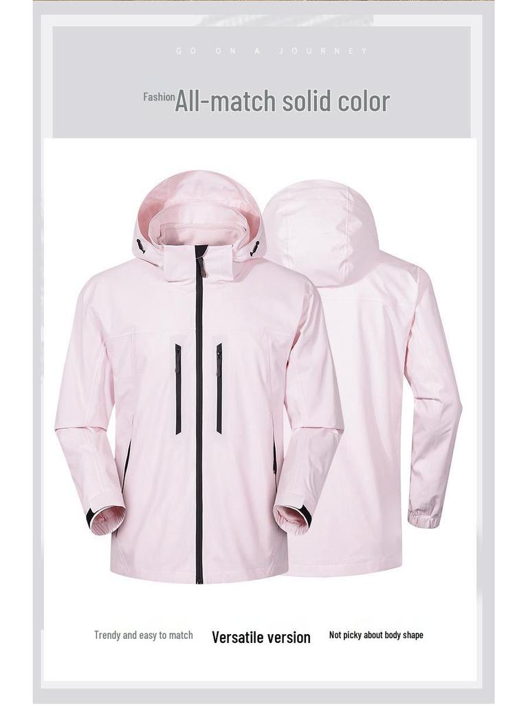 Bird's House Group Unisex Three-in-One Windbreaker Jacket - Water-resistant, Heat-Sealed, Print Logo, Ideal for Outdoor & School Use