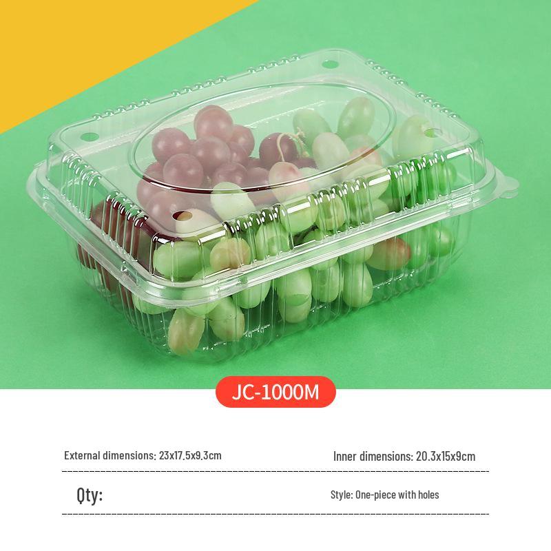 Clear Plastic Fruit & Veggie Box with Lid - Disposable and Thickened for Fresh Storage