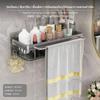 NoDrill Bathroom Shelf, Wall Mounted Storage Rack, Space Aluminum, Sink & Toilet Organizer