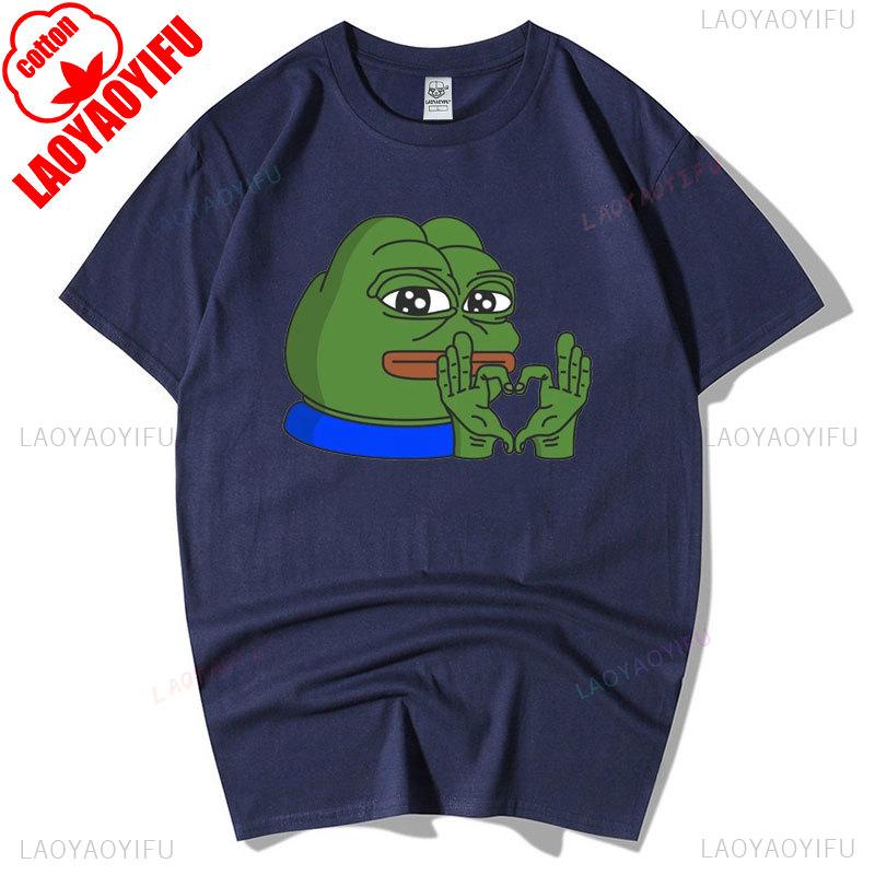 Sad Frog PEPE Funny Graphic T Shirts Summer Clothes for Man High Quality Cotton Short-sleev Tee-shirts Humor Camisetas Hombre