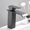 Square Waterfall Basin Sink Faucet Chrome/Black Brass Bathroom Basin Faucet Mixer Tap Hot and Cold Sink Faucet Toilet Faucet