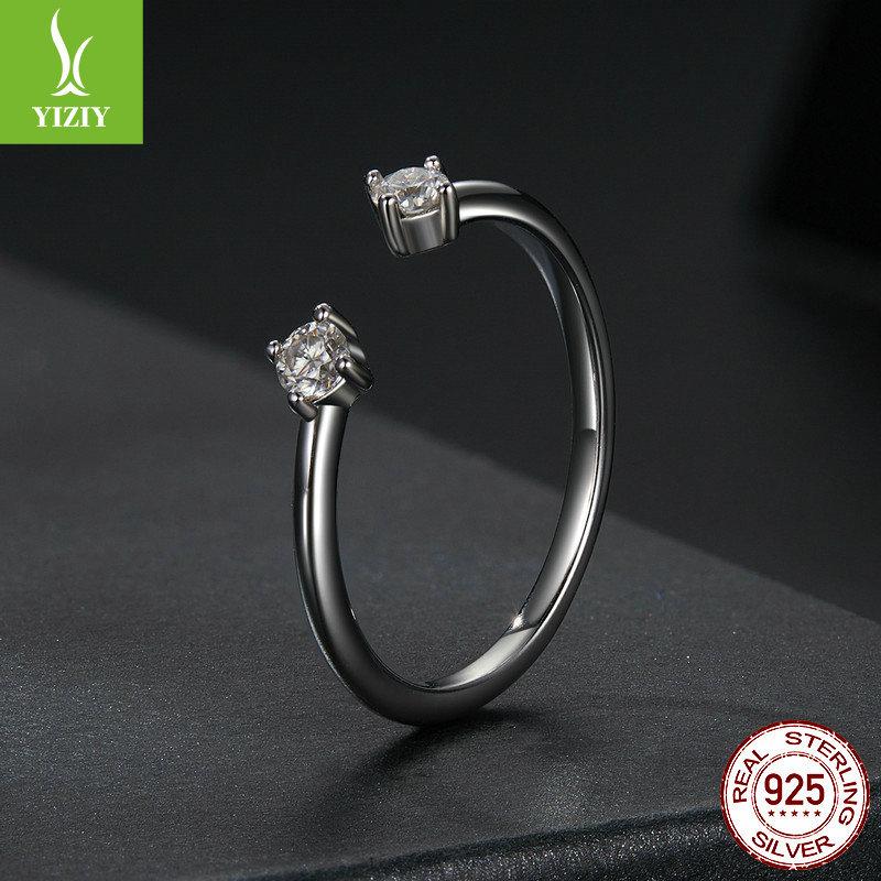 Simple And Exquisite Moissanite Open Ring, Fashionable And Versatile S925 Sterling Silver Ring Can Be Stacked.